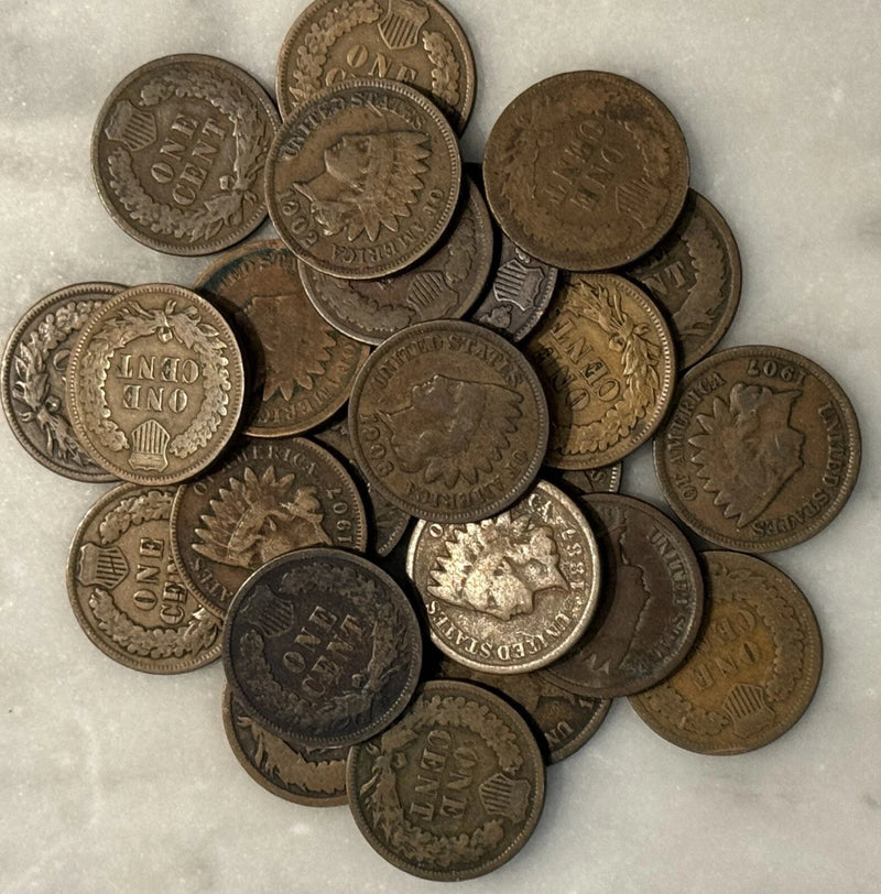 [Lot of 25 Coins] Indian Head Cent - Half Roll - Choose how many!-4