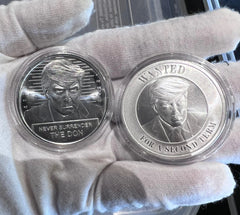 New Lot Of 2 X 1 Oz Silver Round Trump Mugshot & 1oz Wanted For A Second Term-1