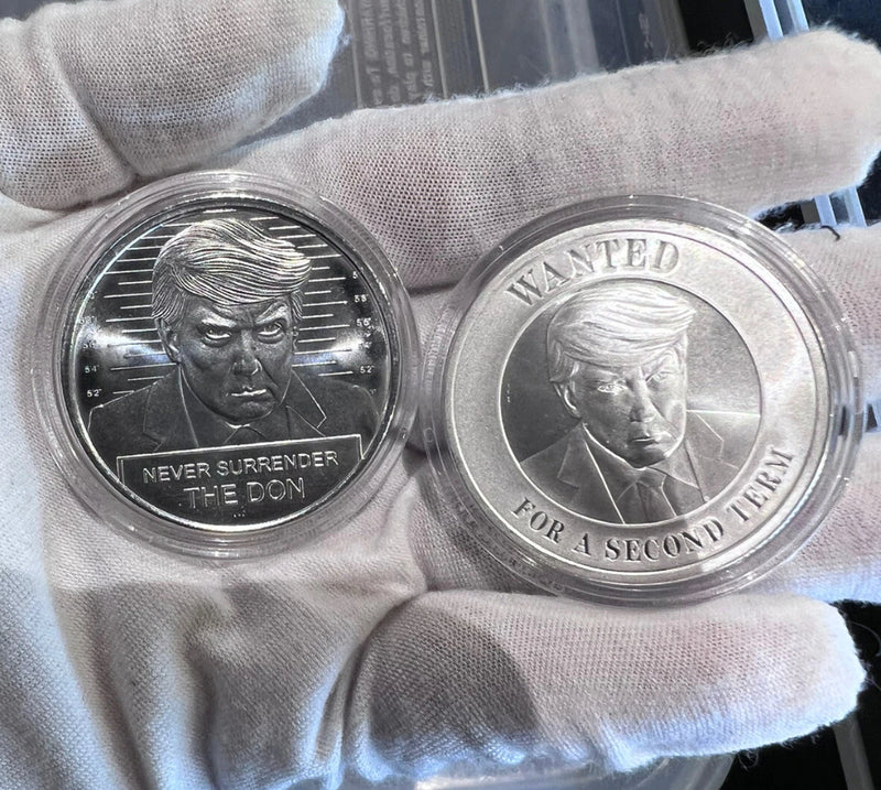 New Lot Of 2 X 1 Oz Silver Round Trump Mugshot & 1oz Wanted For A Second Term-1