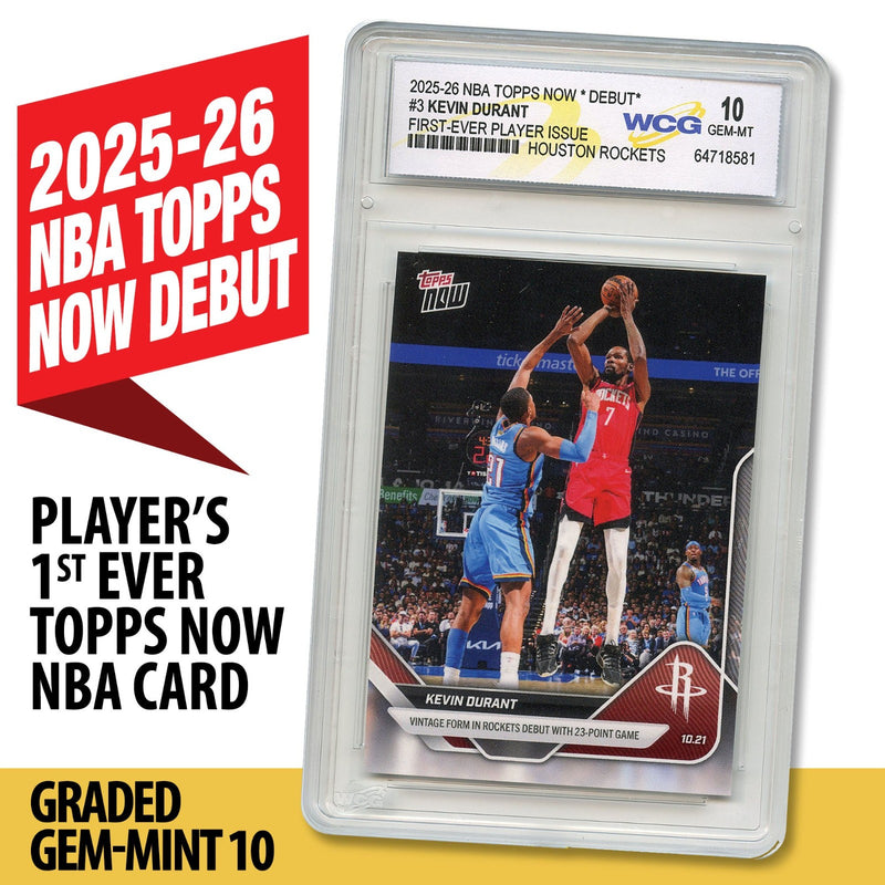 2025-26 NBA Topps Now Debut KEVIN DURANT 1st Player Issue Card #3 - GEM MINT 10-3