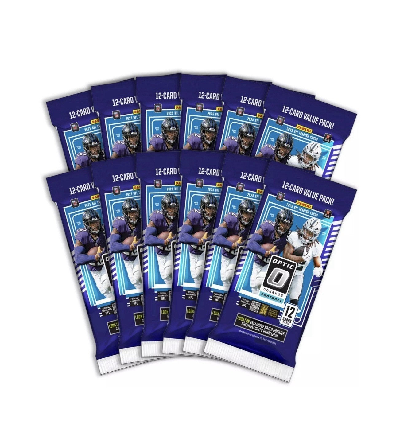 2025 Panini Donruss Optic Football NFL Factory Sealed 12 Pack Fat Pack Box-3