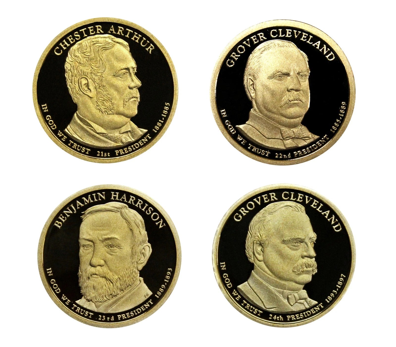2012 -S Proof Presidential dollars - $1 Coin complete set of 4, Coins Only-2