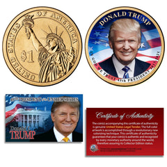 DONALD TRUMP 45th President Official Colorized Presidential Dollar $1 Coin-1