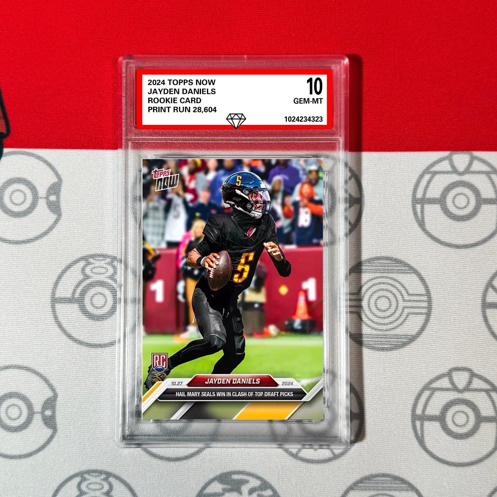 GM 10 Graded Jayden Daniels RC ROOKIE - 2024 TOPPS NOW Football Card #11