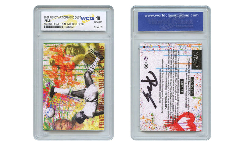 2024 Pele The Beautiful Game Trading Card Signed by Rency LTD # 99 - GEM-MINT 10-4