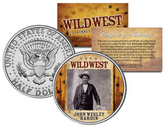 JOHN WESLEY HARDIN * Wild West Series * JFK Kennedy Half Dollar U.S. Coin-1