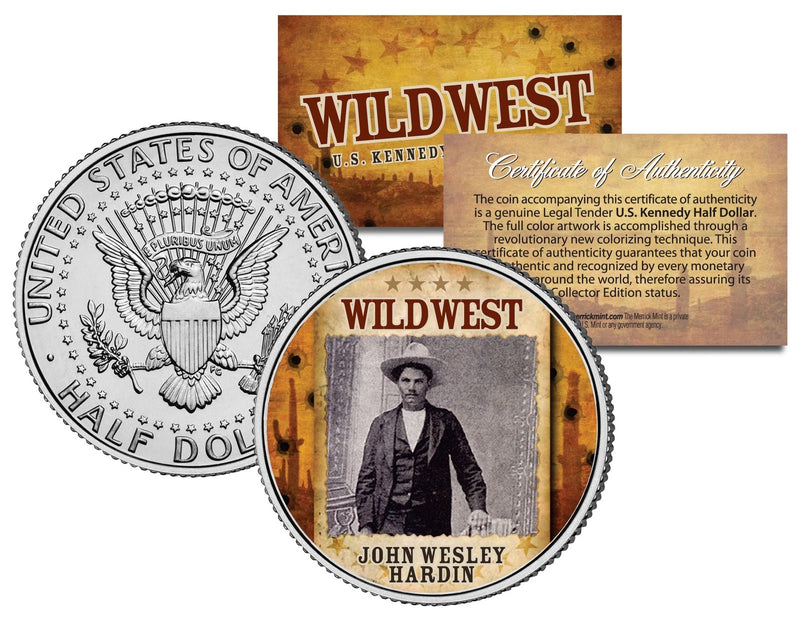 JOHN WESLEY HARDIN * Wild West Series * JFK Kennedy Half Dollar U.S. Coin-1