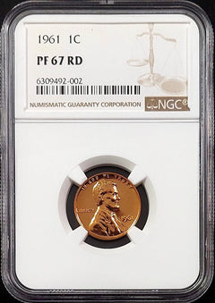 1961 Proof Lincoln Cent certified PF 67 RD by NGC! sku 92002-4