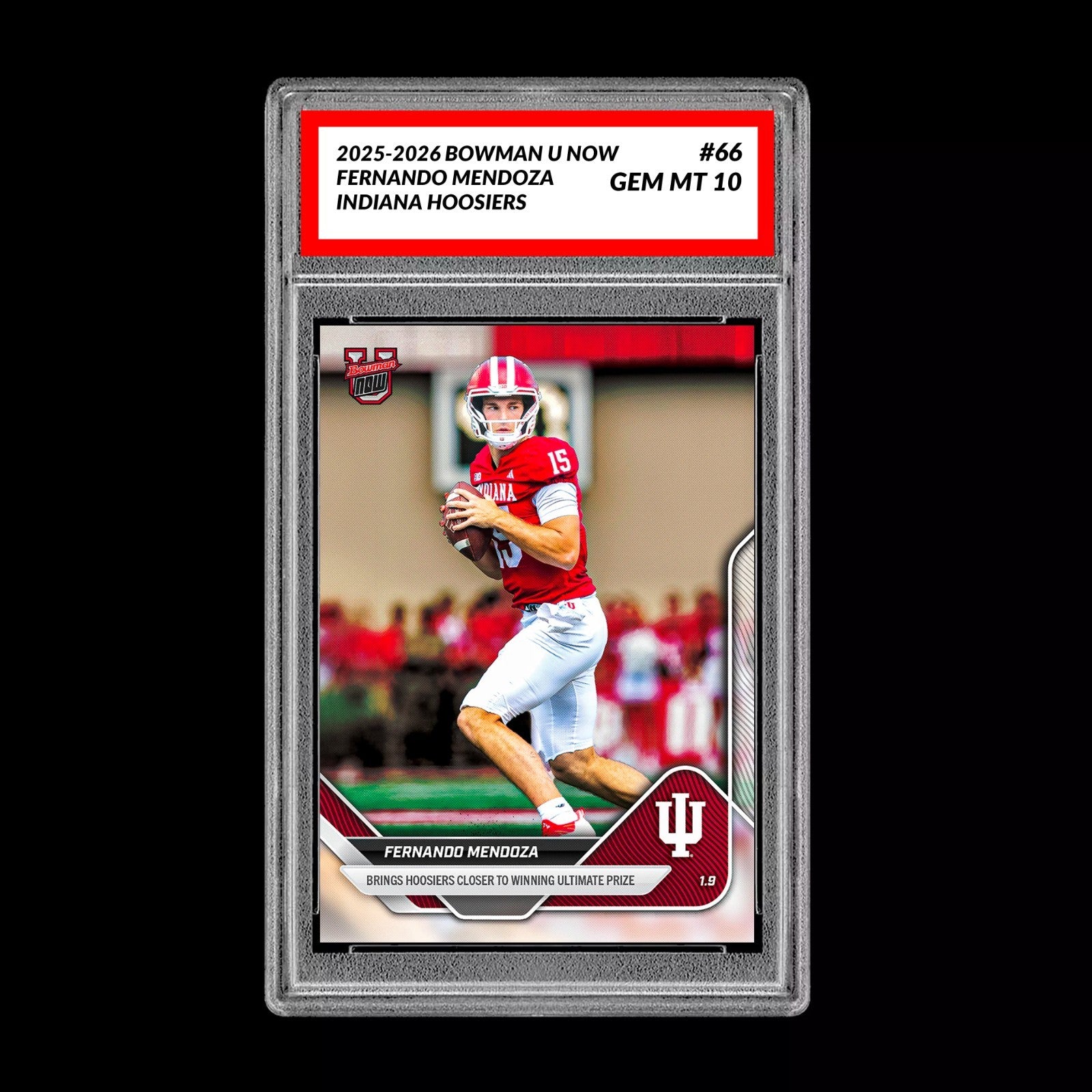 Graded 10 Fernando Mendoza #66 Indiana Hoosiers 2025-26 Bowman U NOW