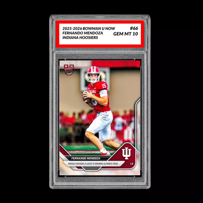 Graded 10 Fernando Mendoza #66 Indiana Hoosiers 2025-26 Bowman U NOW-1
