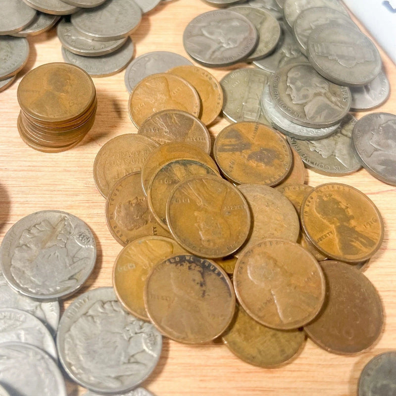 Vintage Cigar Box Mixed U.S. Coin Lot | LIQUIDATION | 90% Silver | Wheat Penny-10