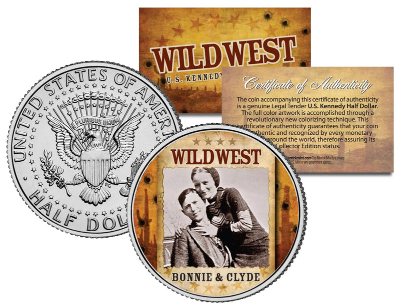 BONNIE & CLYDE * Wild West Series * JFK Kennedy Half Dollar U.S. Coin-1