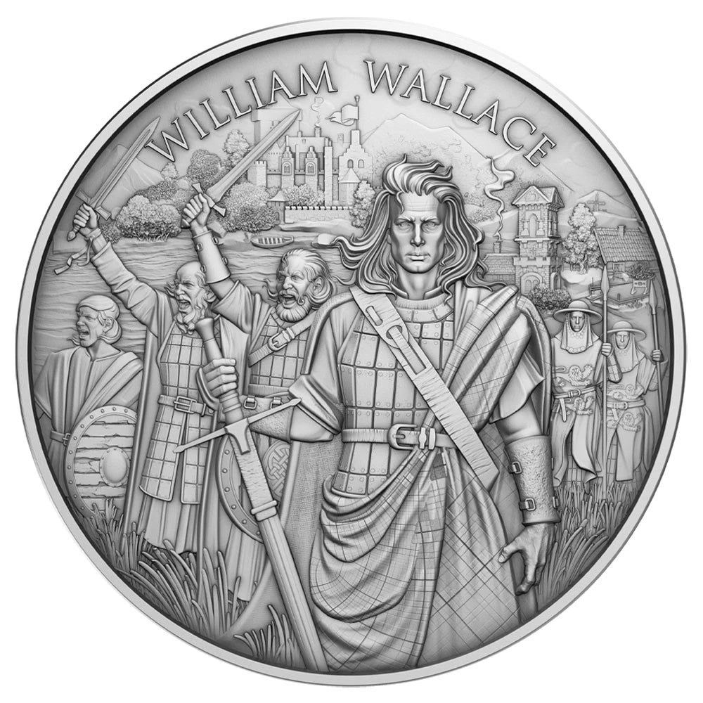 1 Troy oz William Wallace Design .999 Fine Silver Round-3