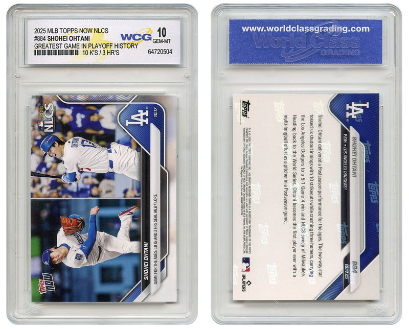 2025 Topps SHOHEI OHTANI Greatest Game in Playoff History Card #884 GEM-MINT 10-4