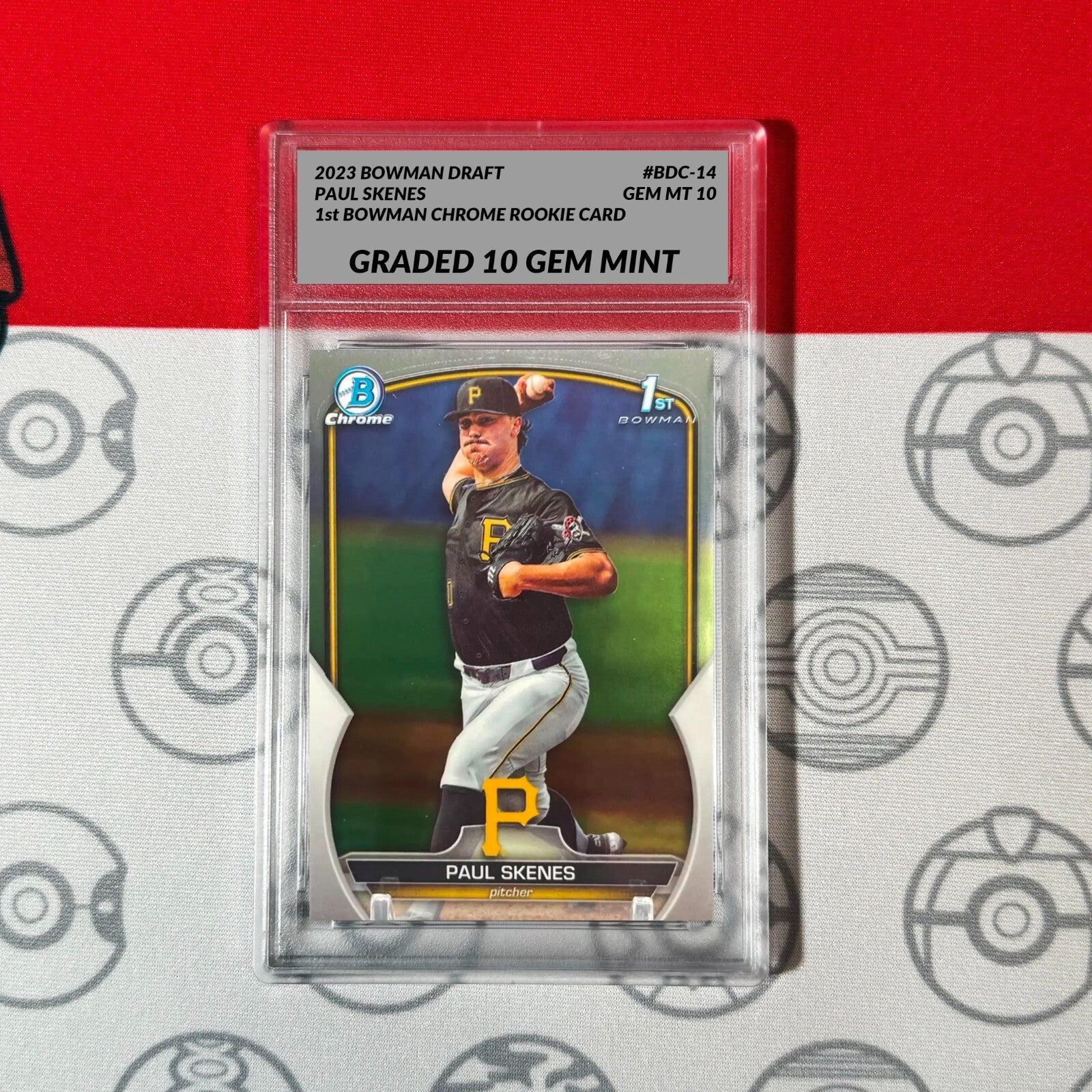 Graded 10 Paul Skenes RC 2023 1st Bowman CHROME Draft #BDC-14 Topps Rookie Card