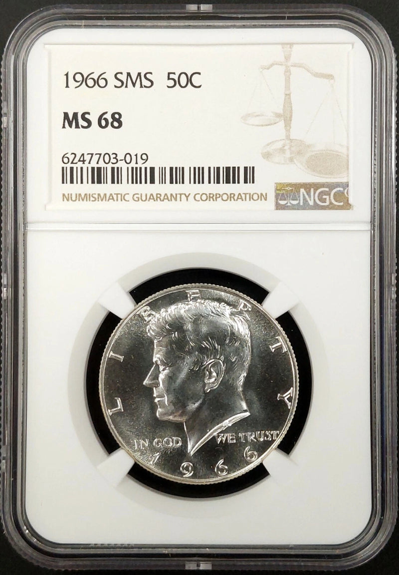 1966 SMS Kennedy Half Dollar certified MS 68 by NGC!-4