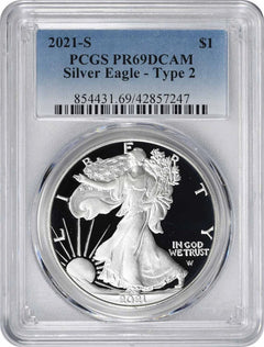 2021-S $1 American Silver Eagle Type 2 PR69DCAM PCGS-1