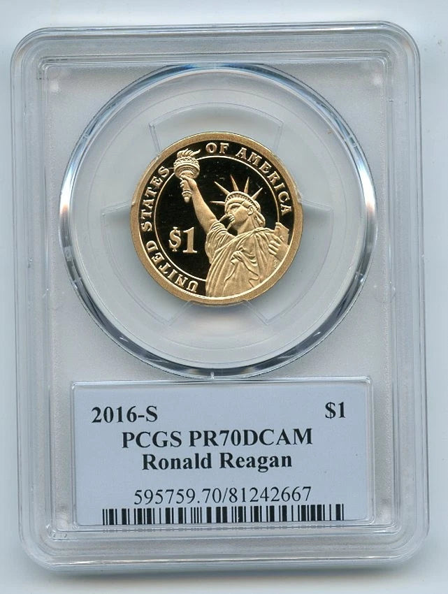 2016 S $1 Ronald Reagan Dollar PCGS PR70DCAM-2