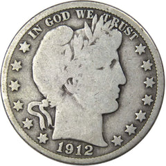 1912 D Barber Half Dollar VG Very Good 90% Silver 50c US Type Coin Collectible-1
