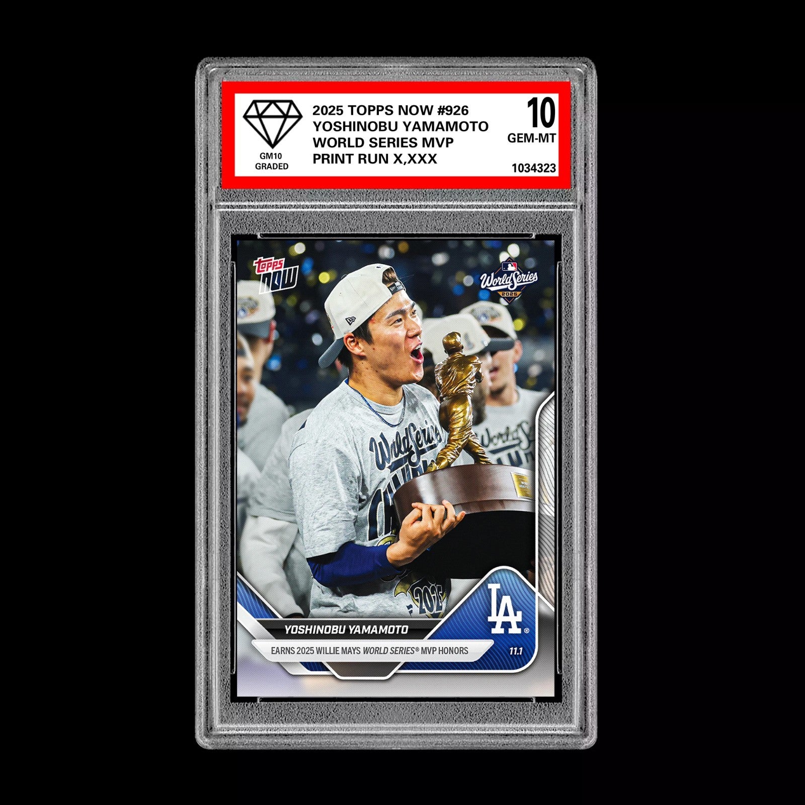 Graded 10 Yoshinobu Yamamoto WORLD SERIES MVP 2025 MLB Topps NOW 926
