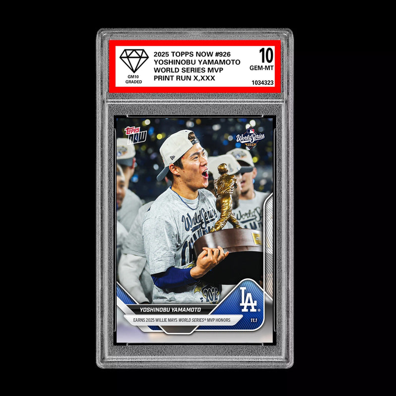 Graded 10 Yoshinobu Yamamoto WORLD SERIES MVP 2025 MLB Topps NOW 926-1