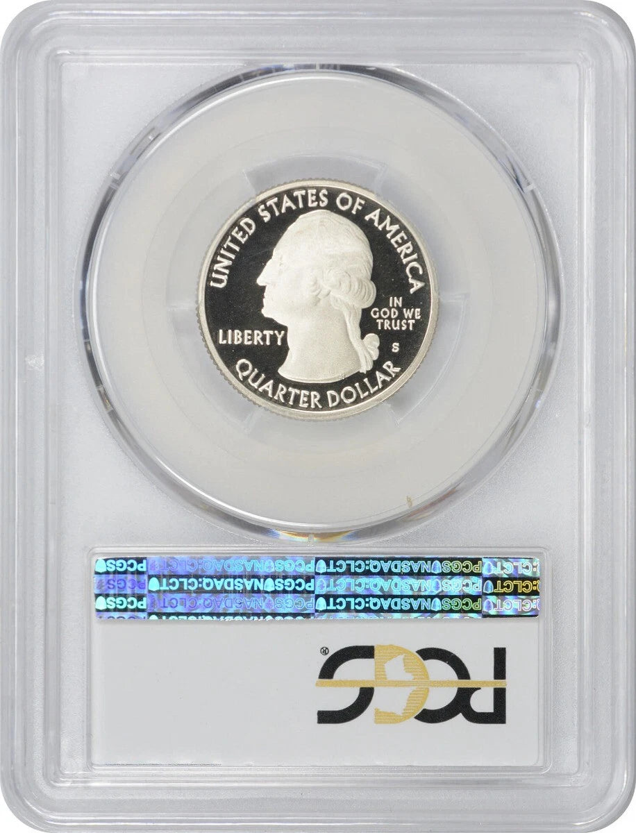 Moneda de veinticinco centavos del Parque Nacional de los Montículos de Efigie con Bandera 2017-S PR70DCAM PCGS Prueba 70 DC-2