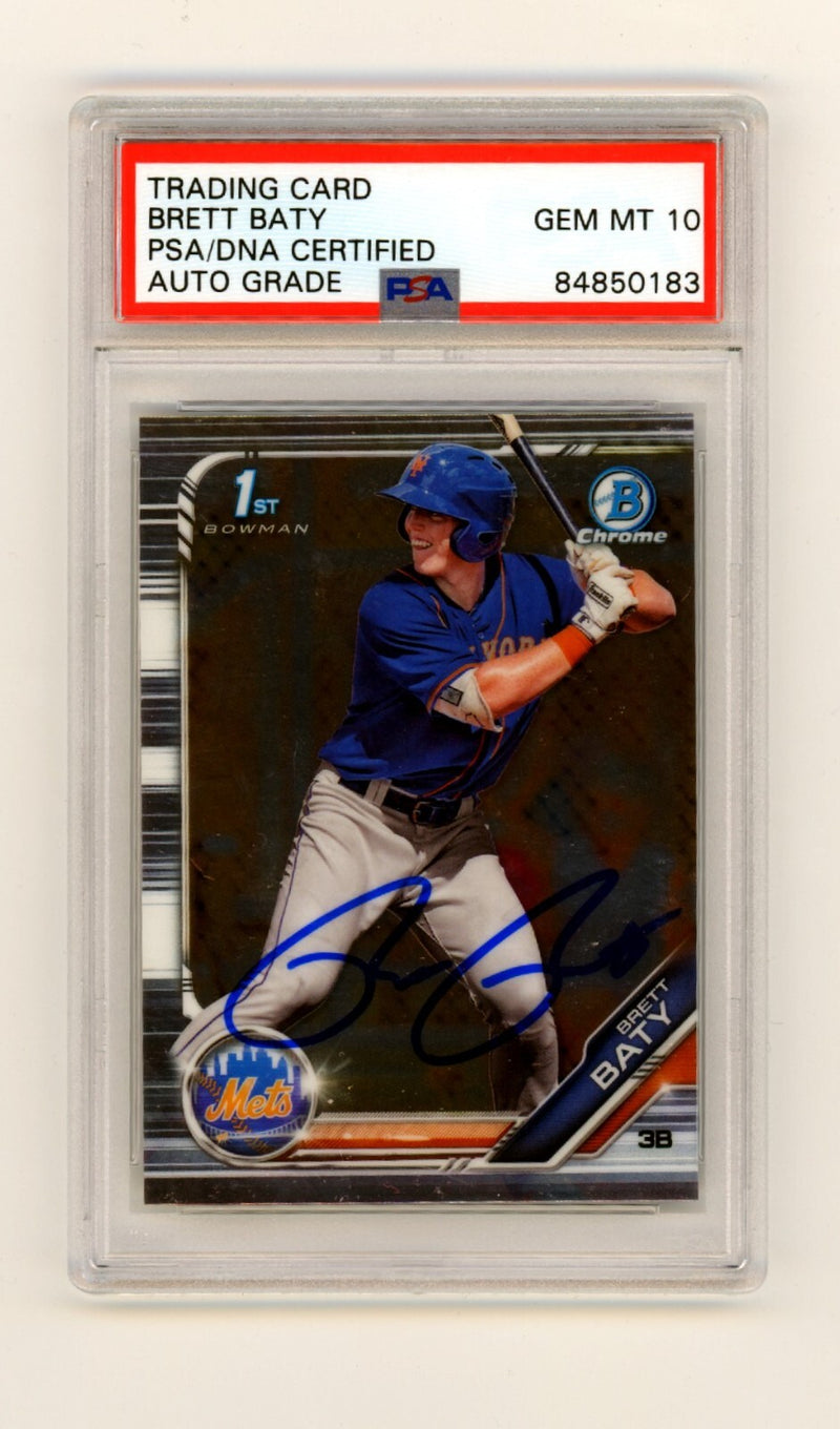 Brett Baty 2019 Bowman Chrome Draft 1st Prospect Signed PSA 10 Auto RC NY Mets-1