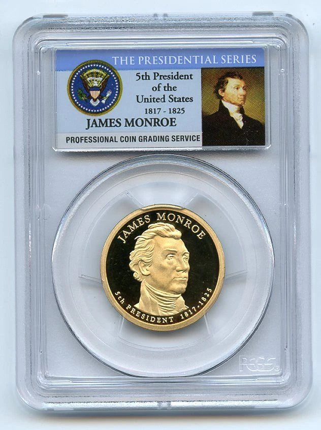 2008 S $1 James Monroe Dollar PCGS PR70DCAM-2