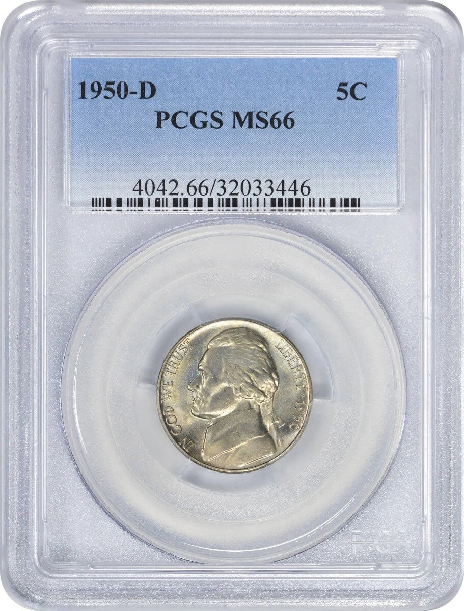 1950-D Jefferson Nickel MS66 PCGS