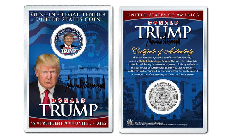 DONALD J. TRUMP 45th President WHITEHOUSE JFK Half Dollar Coin in PREMIUM HOLDER-1