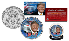 DONALD TRUMP 45th President 2016 OFFICIAL U.S. JFK Half Dollar Coin WHITE HOUSE-1