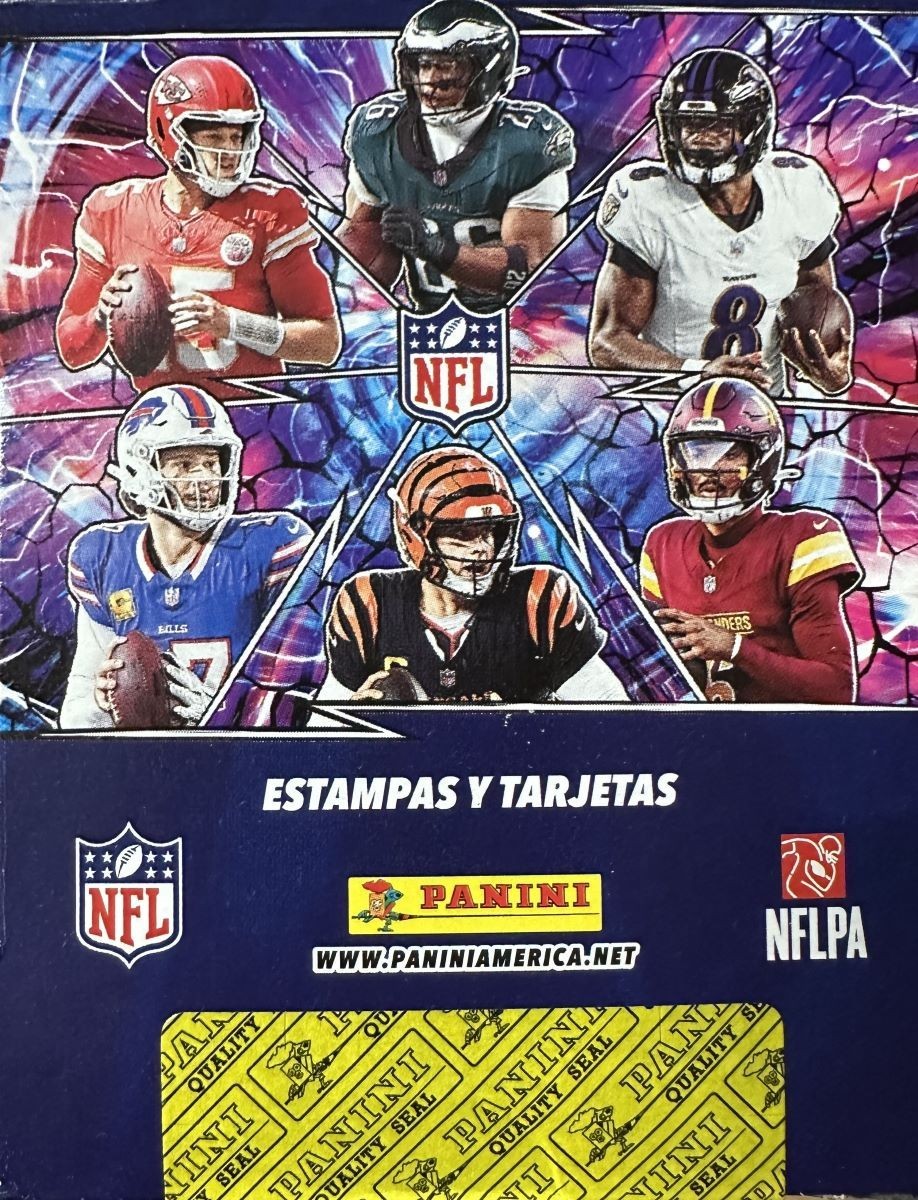 2025 Panini NFL Football Sticker Collection Box 50 Packs 250 Stickers 50 Cards-3