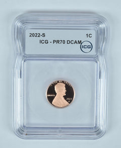 Lincoln Shield Cent PR70 DCAM ICG 2022-S-1