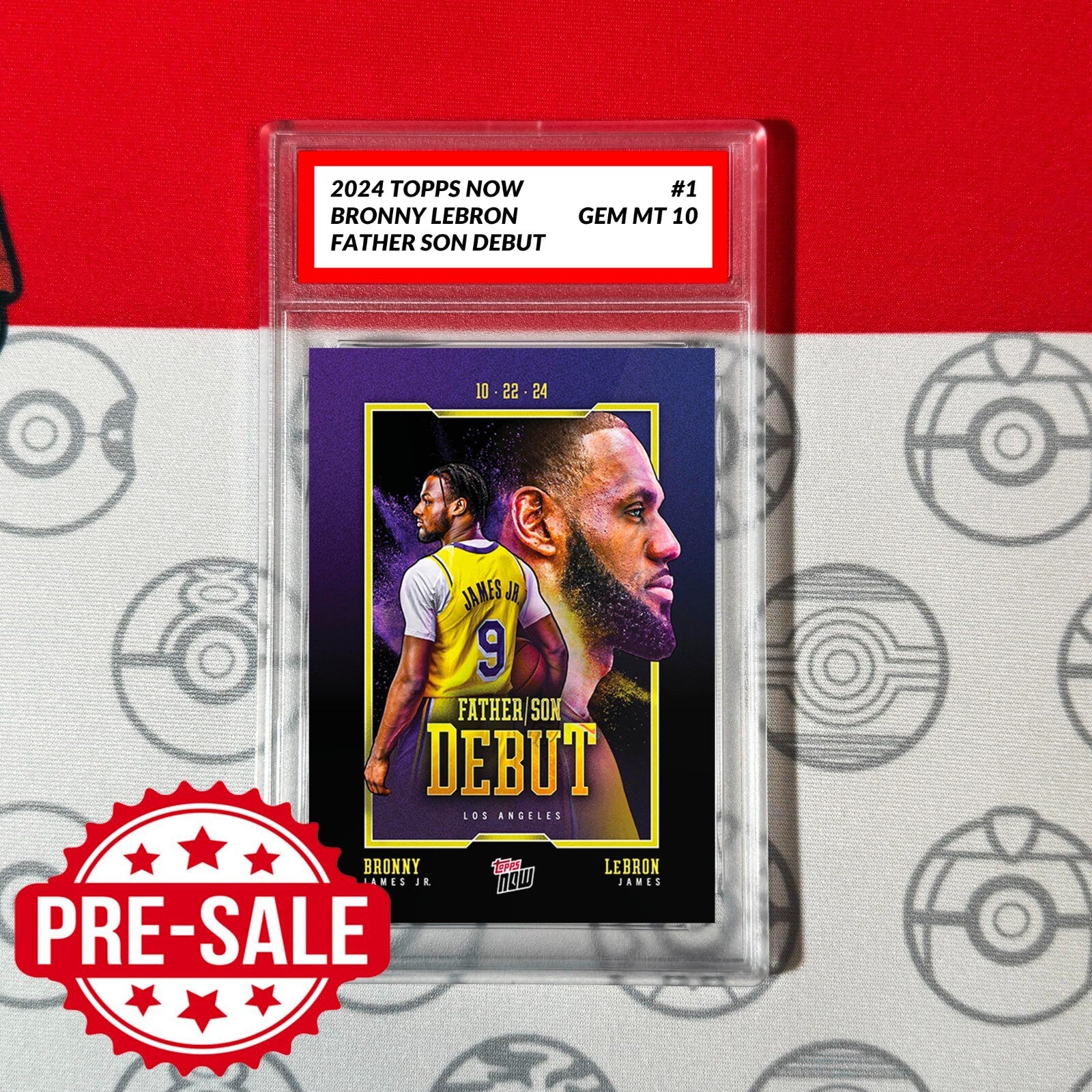 Graded 10 LEBRON BRONNY JAMES JR 2024/25 Topps Now #1 RC ROOKIE LAKERS-1