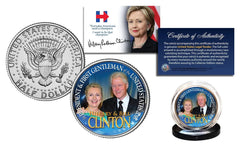 HILLARY & BILL CLINTON Democrat Presidential OFFICIAL 2016 JFK Half Dollar Coin-2