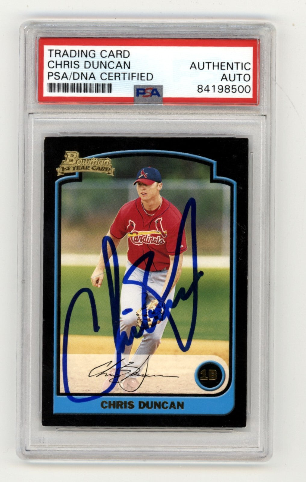 Chris Duncan 2003 Bowman 1st #207 Rookie RC Signed PSA Authentic Auto Cardinals-1