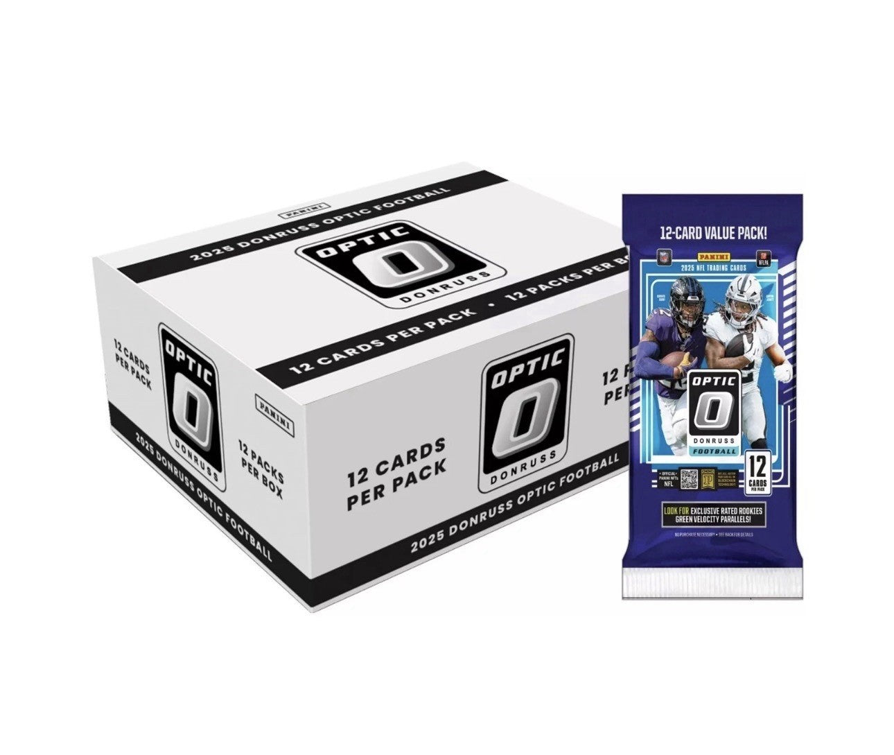2025 Panini Donruss Optic Football NFL Factory Sealed 12 Pack Fat Pack Box-1