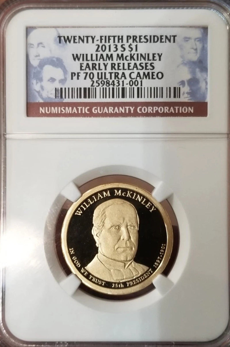 2013-P PRESIDENTIAL DOLLAR WILLIAM McKinley MS 68 GRADED BY NGC 016-2
