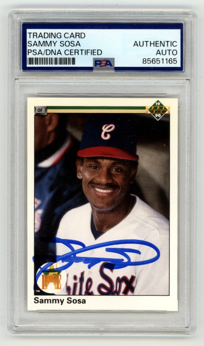 Sammy Sosa 1990 Upper Deck #17 Signed Rookie RC PSA Authentic Auto White Sox-1