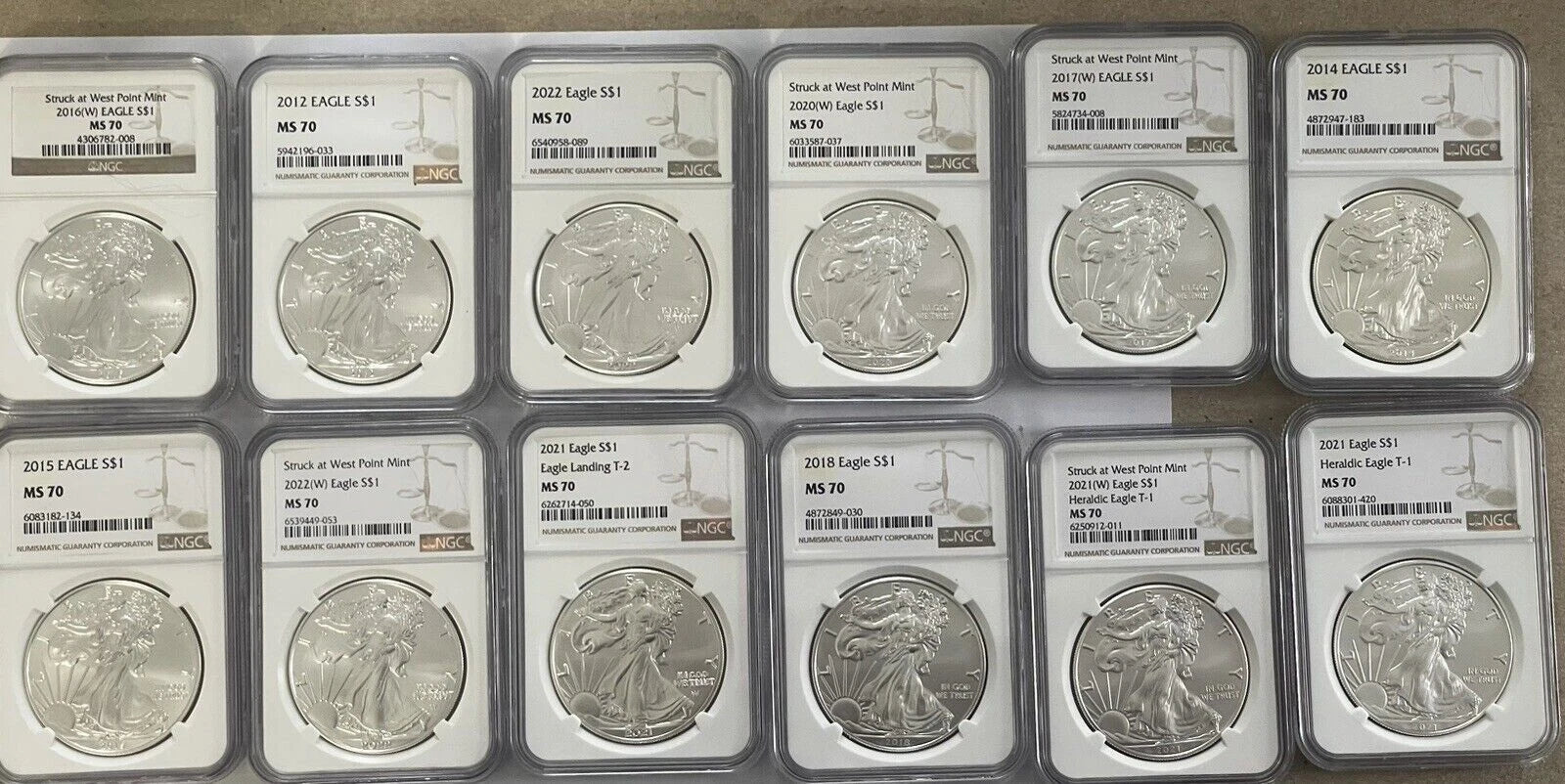✯ Estate Coin US American Silver Eagle ✯ PCGS/NGC Graded Unc .999 MS70 ✯ Note*✯-1