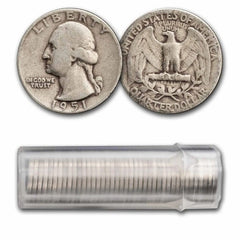 1951 Washington Quarter 40-Coin Roll Avg Circ-3