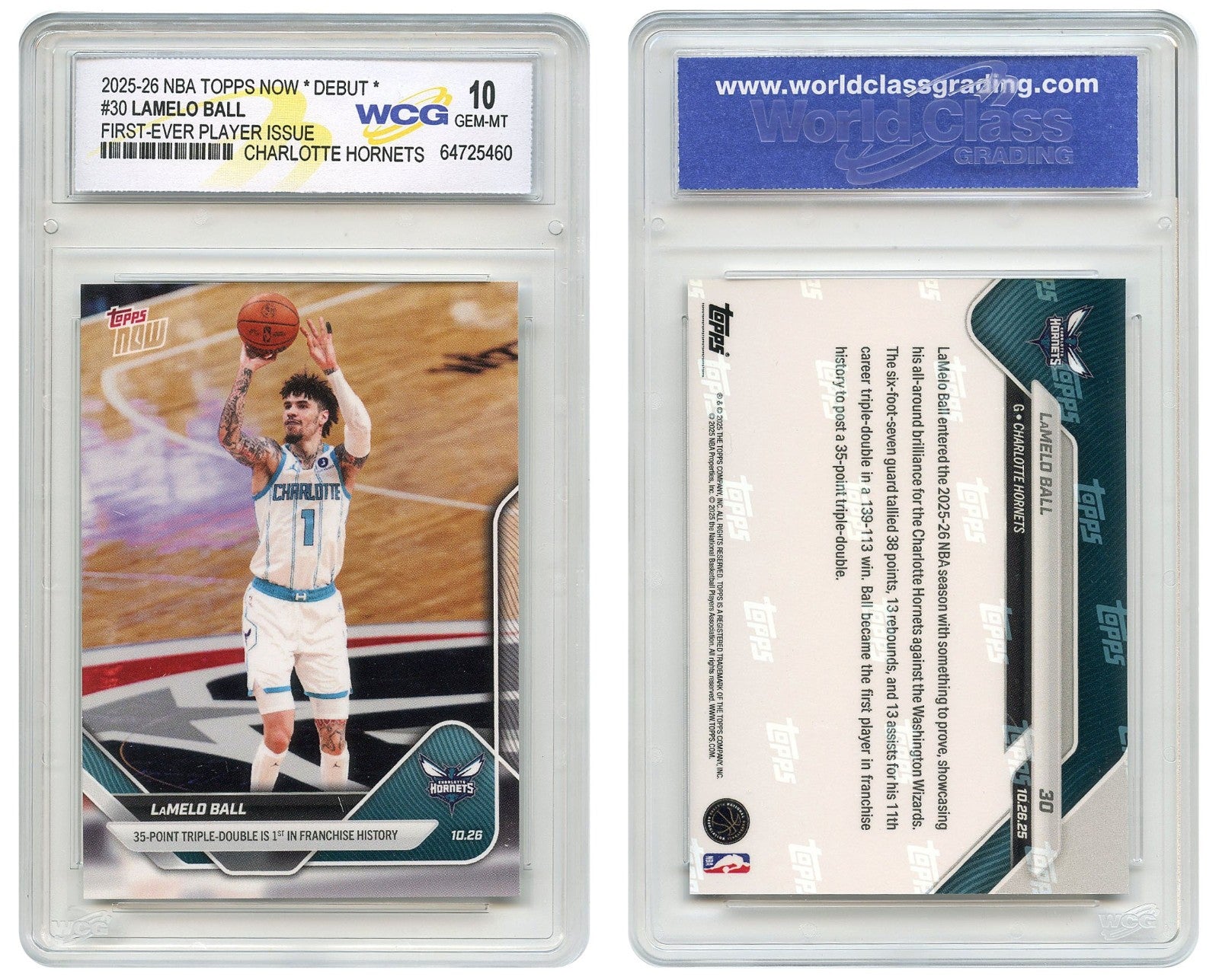 2025-26 NBA Topps Now Debut LAMELO BALL 1st Issue NBA Topps Card #30 GEM-MINT 10
