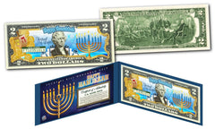 HAPPY HANUKKAH Festival of Lights OFFICIAL Holiday Legal Tender U.S. $2 Bill COA-2