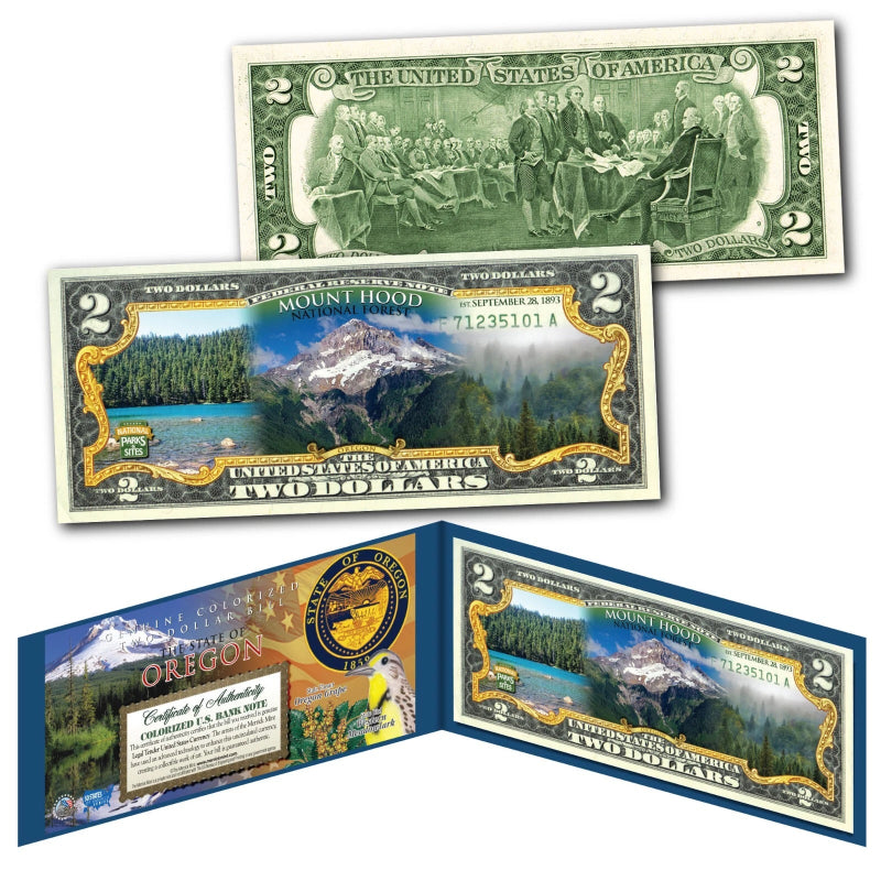 MOUNT HOOD NATIONAL PARK Oregon Genuine Legal Tender $2 Bill
