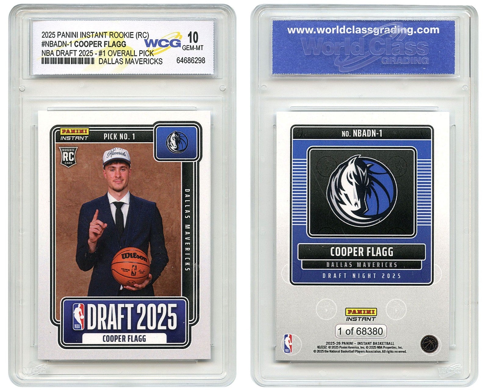2025 Panini COOPER FLAGG #NBADN-1 NBA #1 Draft Pick Rookie Card RC - GEM MINT 10-2