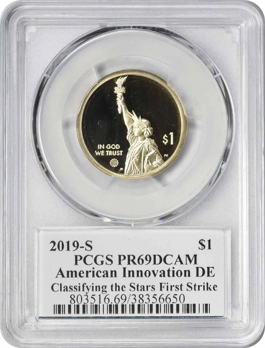 2019-S American Innovation Dollar DE Classifying Star PR69DCAM First Strike PCGS-2
