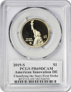 2019-S American Innovation Dollar DE Classifying Star PR69DCAM First Strike PCGS-2