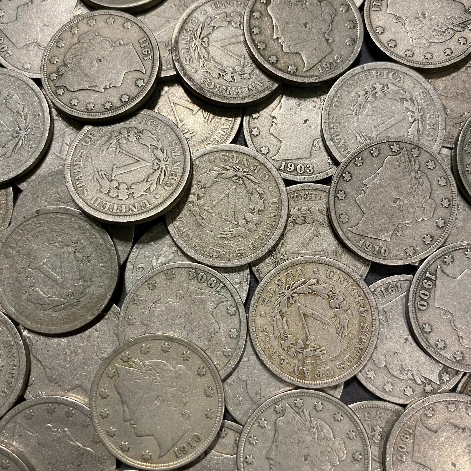 ☆ 50x Liberty Head V Nickels ☆ 5 Cent US Coins ☆ Estate Sale Lot 1883-1912 Rare☆-1