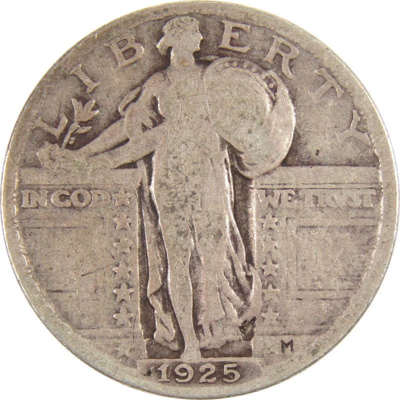 1925 Standing Liberty Quarter VG Very Good Silver 25c Coin-1