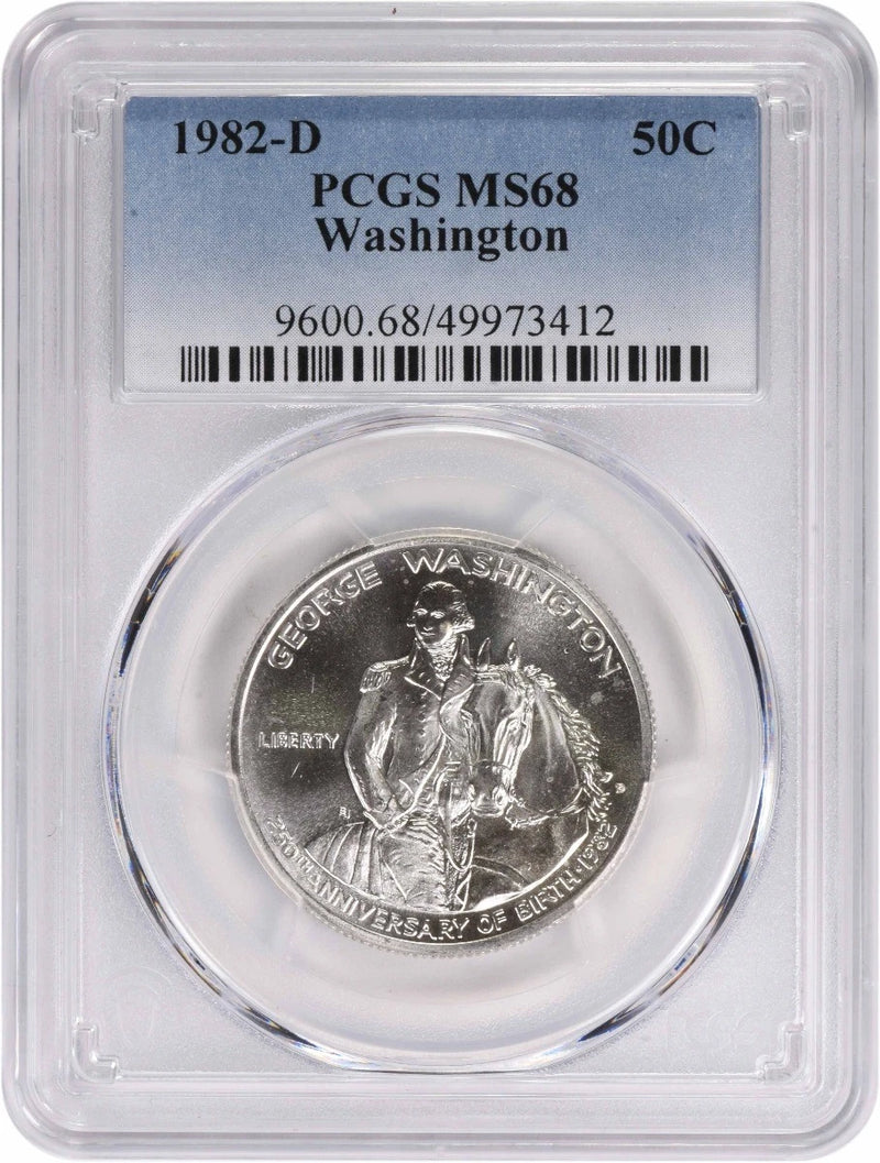 1982-D Washington Commemorative Half Dollar MS68 PCGS-1